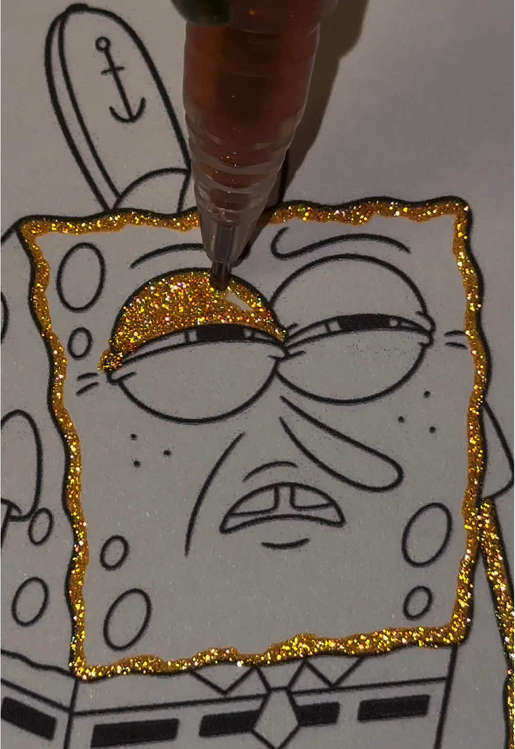 SpongeBob ‘me boy 🧽 #spongebob #glittercoloring #satisfying #aesthetic #stationeryaddict 