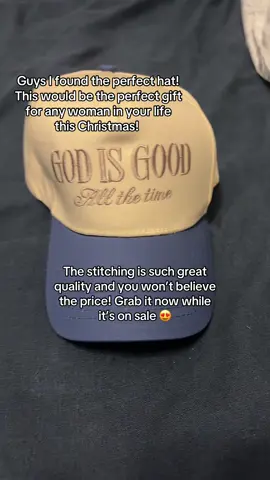 Get ahead for Christmas you guys!!! This embroidered hat is the perfect gift for any woman of faith this Christmas! Snag it now while it’s on sale! #christmasgiftidea #giftsforher #godisgoodallthetime #proverbs31woman #christianapparel 