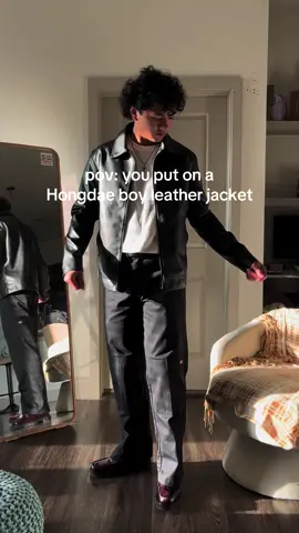 Leather jacket got me feeling open minded #leatherjacket #tiktokshopcreatorpicks #tiktokshopblackfriday #dealsforyoudays #tiktokshoprestock 