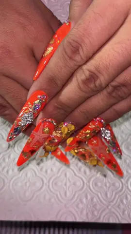 Uñas anaranjadas 🧡#fypシ゚viral #contenido #apoyo #fullset 