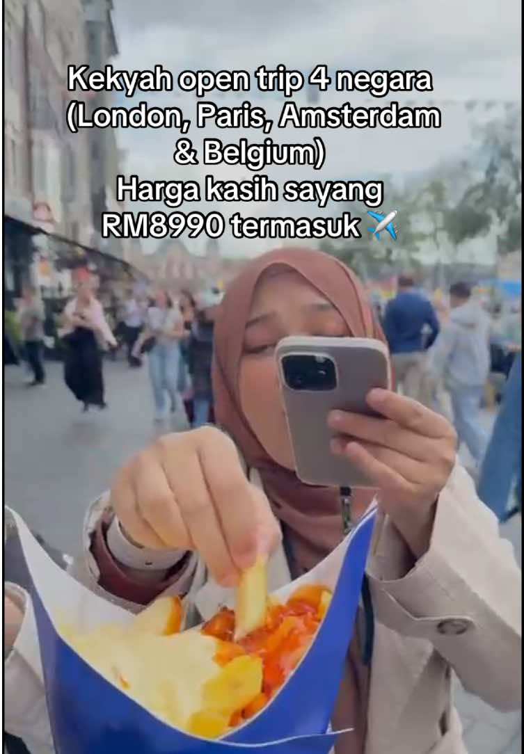 Jom pergi London, Paris, Amsterdam & Belgium tahun depan.. . . Deposit Rm2k seorang Boleh byar ansuran Seat tak byk korang, first come first serve🥰