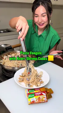 Easy recipe na Pasta Vongole with Knorr Shrimp Cubes. Napapadalas na talaga ang luto ko ,nagpa practice na para sa mga paparating na handaan.  🟨 #KnorrPH #KnorrLutoMoYan @KnorrPH