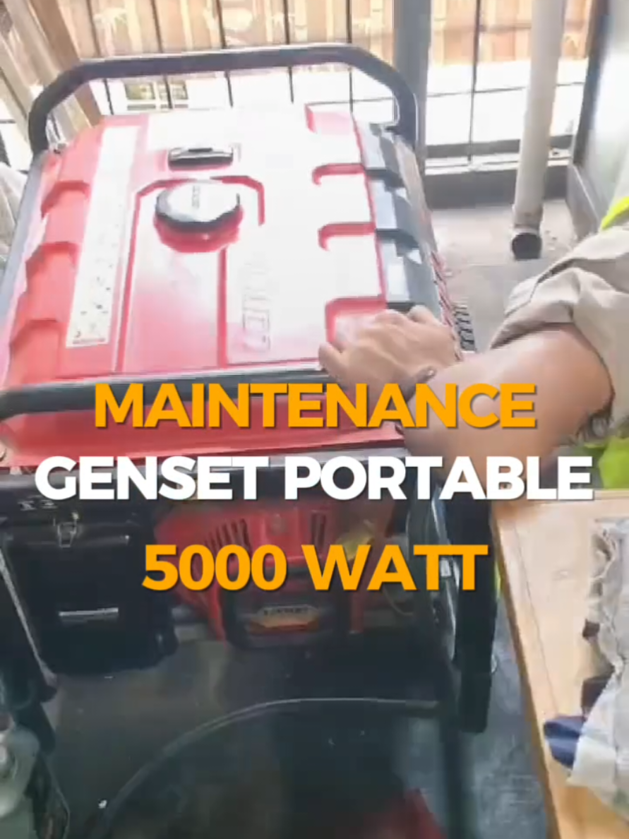 MAINTENANCE GENSET PORTABLE 5000 WATT, KB BANK, KCP. GALUH MAS, KERAWANG. #supplier #genset #generatorset #maintenance #service 