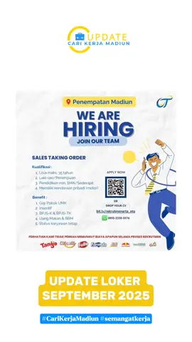 LOWONGAN KERJA MADIUN UPDATE TERKINI SEPTEMBER 2025 #kerja #loker #lokermadiun #lowongan #jobseekers 
