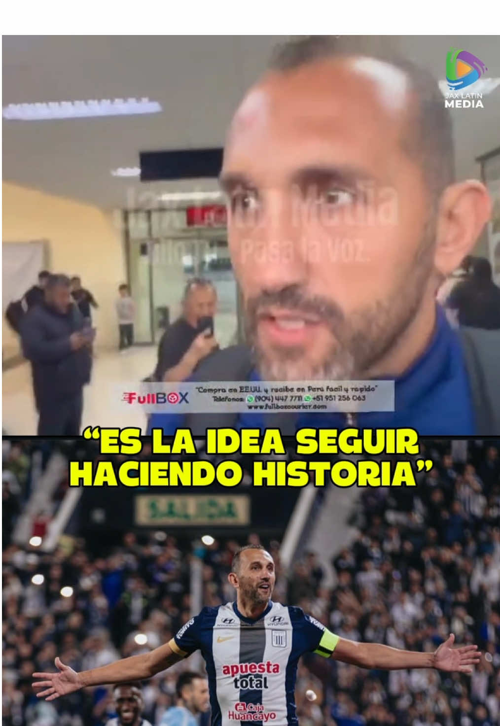 🗣️ Hernán Barcos, jugador de Alianza Lima, en su llegada a Chile para enfrentar a la U. De Chile 🇨🇱 