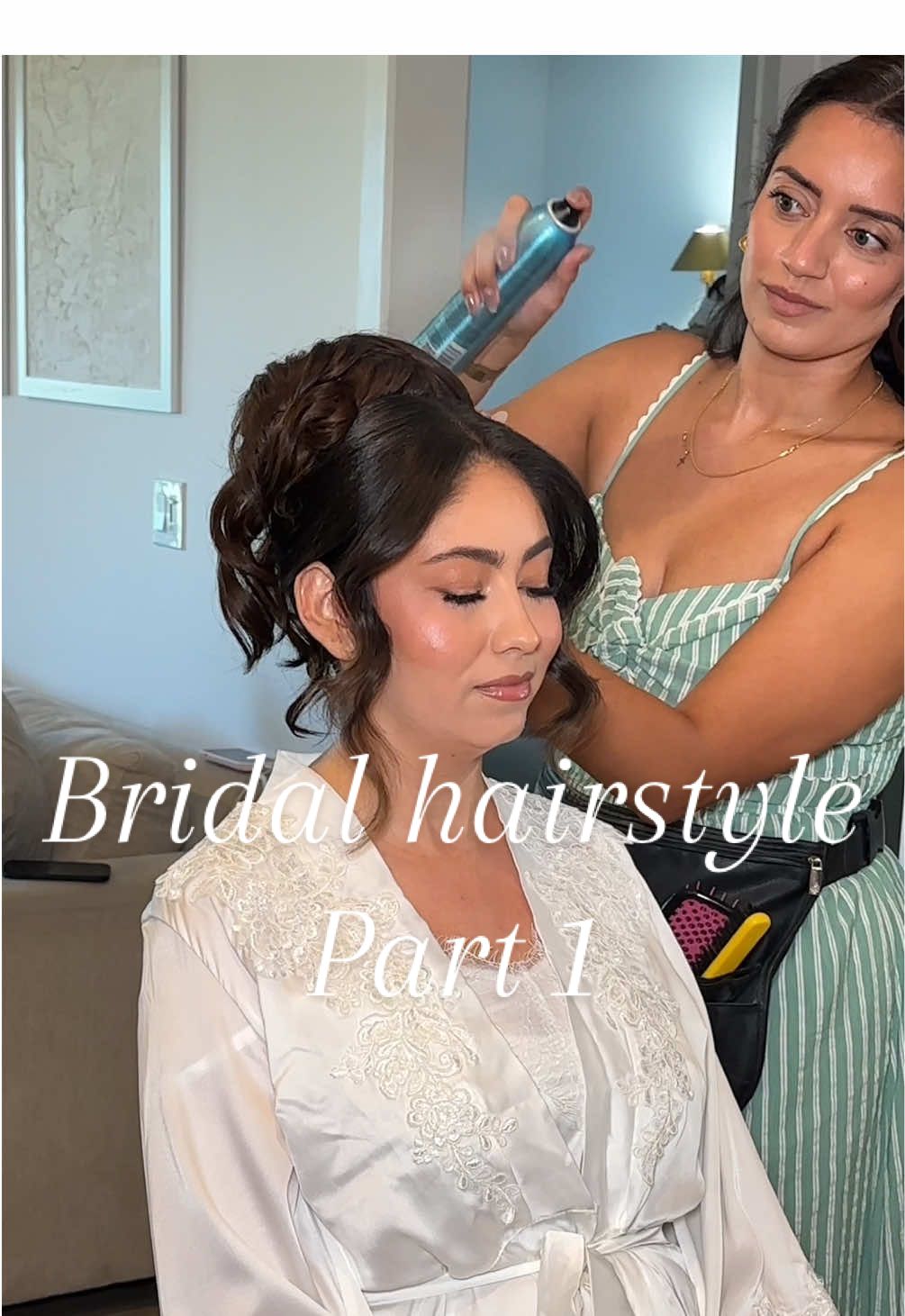 Karen’s wedding day hairstyle part 1 - Up Do ✨ Mua @n@nayeli 🎀#u#updob#bridalhairstylew#weddinghairstylew#weddingdayb#bridalhairstyle