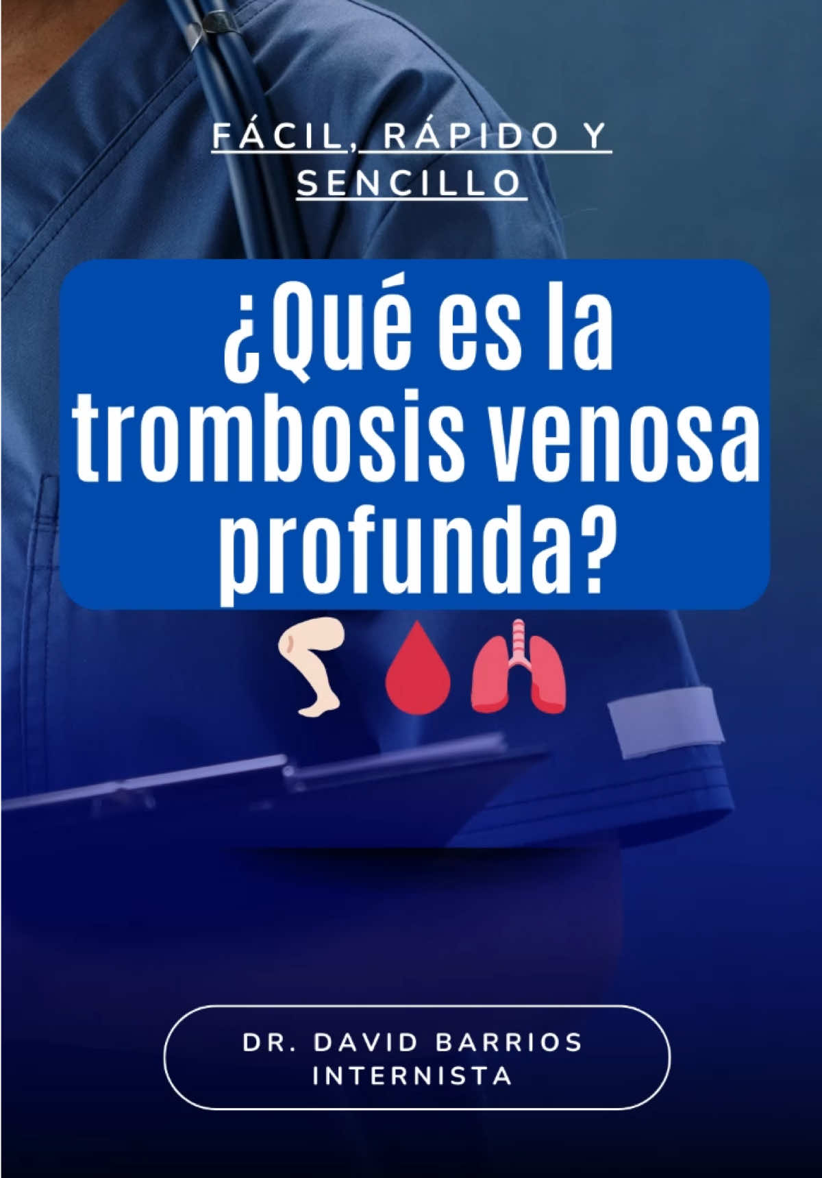 🩸 ¿Has oído hablar de una trombosis en la pierna? ¿Te suena eso de “un coágulo que puede subir a los pulmones”? Hoy te explico claro, sin enredos, qué es la Trombosis Venosa Profunda (TVP)… y por qué debes conocerla. 📌 La TVP ocurre cuando se forma un coágulo de sangre en una vena profunda, casi siempre en la pierna. Ese coágulo bloquea la circulación, lo que causa: Dolor o sensibilidad al tocar la pierna Hinchazón en una sola pierna Enrojecimiento o calor Dolor en la pantorrilla al caminar o presionar ⚠️ ¿Y lo más peligroso? Que ese coágulo se suelte, viaje por la sangre y llegue a los pulmones, causando una embolia pulmonar, una condición que puede ser mortal si no se trata a tiempo. 💡 ¿Quiénes tienen más riesgo? Personas que han sido operadas recientemente 🛏️ Quienes pasan mucho tiempo sin moverse (como en vuelos largos o postrados en cama) ✈️ Pacientes con cáncer o enfermedades en la sangre Algunas personas que toman anticonceptivos hormonales 💊 ✅ ¿Se puede prevenir? Sí. Y aquí van algunos tips: Levántate y camina cada 2 horas en viajes largos Si estás en cama, mueve las piernas y haz ejercicios suaves Usa medias de compresión si tu médico las recomienda Toma los anticoagulantes si ya estás en tratamiento Mantente hidratado 💧 🧠 La trombosis no siempre avisa, pero sí se puede prevenir. Por eso te lo explico como es, para que sepas detectar las señales y puedas actuar a tiempo. 👨‍⚕️ Soy el Dr. David, internista. ¿Te pareció útil esta explicación? ✨ Guárdala, compártela o envíasela a alguien que esté por viajar o pasar una cirugía. Esto puede prevenir una complicación grave. #creatorsearchinsights #trombosis #tvp #medicinainterna #salud 