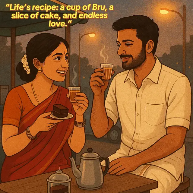 “Life’s recipe: a cup of Bru☕️a slice of cake🍰 and endless love.” #kuttybakehouse🍰☕️ 