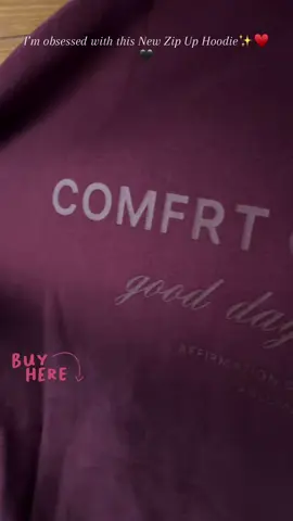 Anyone else obsessed with the @Comfrt zip up affirmation hoodie or is it just me?? Where has this hoodie been my whole life? It is not just over sized but the neck opening is top notch. I no longer feel like my hoodie is choking me!!! LOVE! 