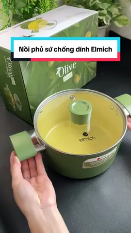 Nồi phủ sứ chống dính Elmich Olive sang trọng, phủ lớp ceramic cao cấp an toàn sử dụng #noi #elmich #nauan #giadung #xuhuong 