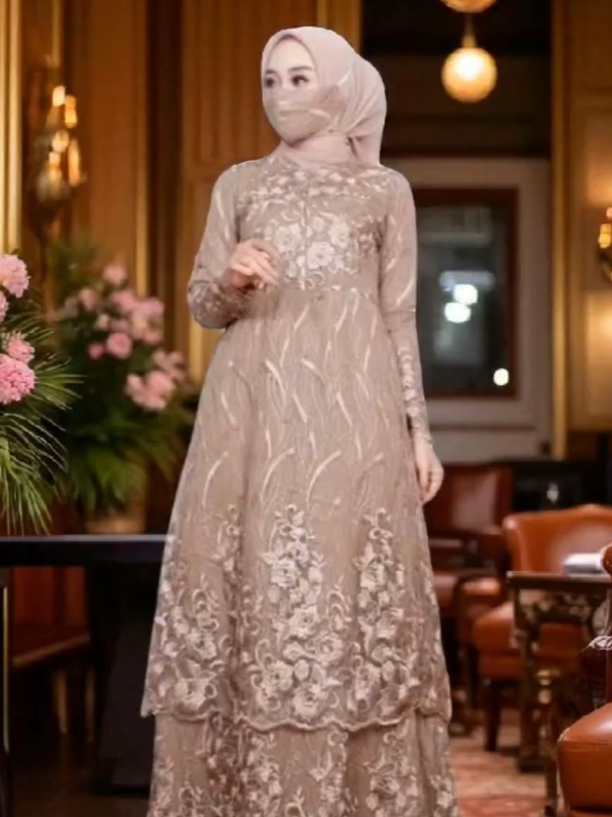 Vannamille Id Davira Gamis Susun Full Brukat Busui Friendly Outfit Lebaran Pesta Kondangan Fashion Muslim Dress Wanita Panjang Tille Mutiara Free Masker Gaun Mewah Elegan #gamis #gamiskekinian #gamismurah #gamiscantik #gamislebaran 