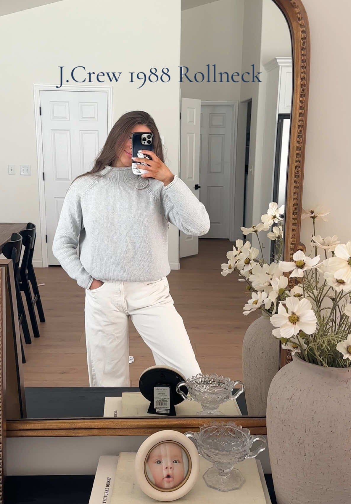 OOTD! Forever obsessed with this rollneck #jcrew #OOTD #falloutfits #sahm 