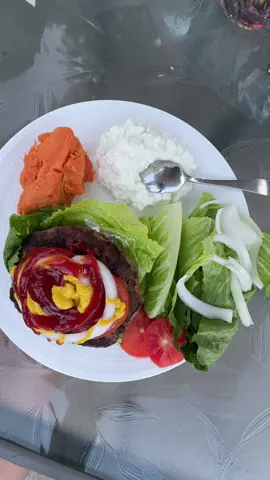 #food#comida#proteinburger#cottagecheese#yams