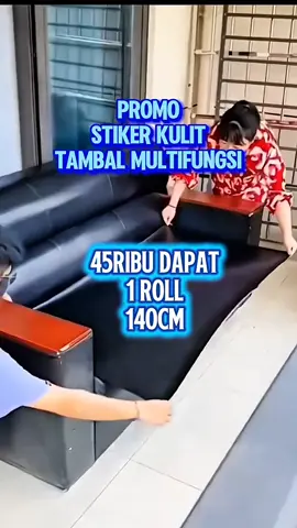 promo 1 roll stiker kulit tambal multiguna panjang 2meter mulai 45ribuan #fyp #interiorrumah #stikerkulit #stikerkulitsofa #stikerkulitperbaikan 