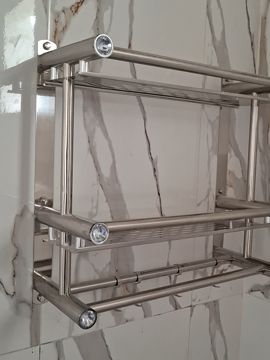 PETREL Stainless Steel Bathroom Towel Rack Storage Rack Stainless Steel #hectortvvlogs #subscribe #follow #like #share 