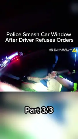 Police Smash Car Window After Driver Refuses Orders 🎥 Subscribe to for more insane bodycam footage!🔗LINK IN BIO #cops 