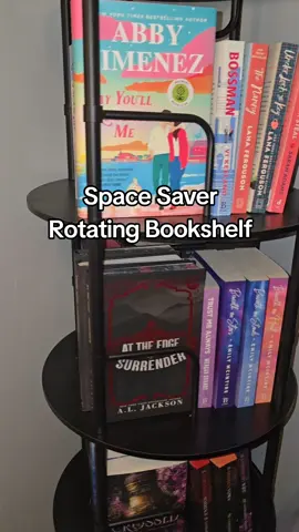 This rotating Bookshelf is now my TBR shelf!! Can fit 80 books!!! #rotatingbookshelf  #bookshelf  #tbrshelf  #tbr  #bookcase 