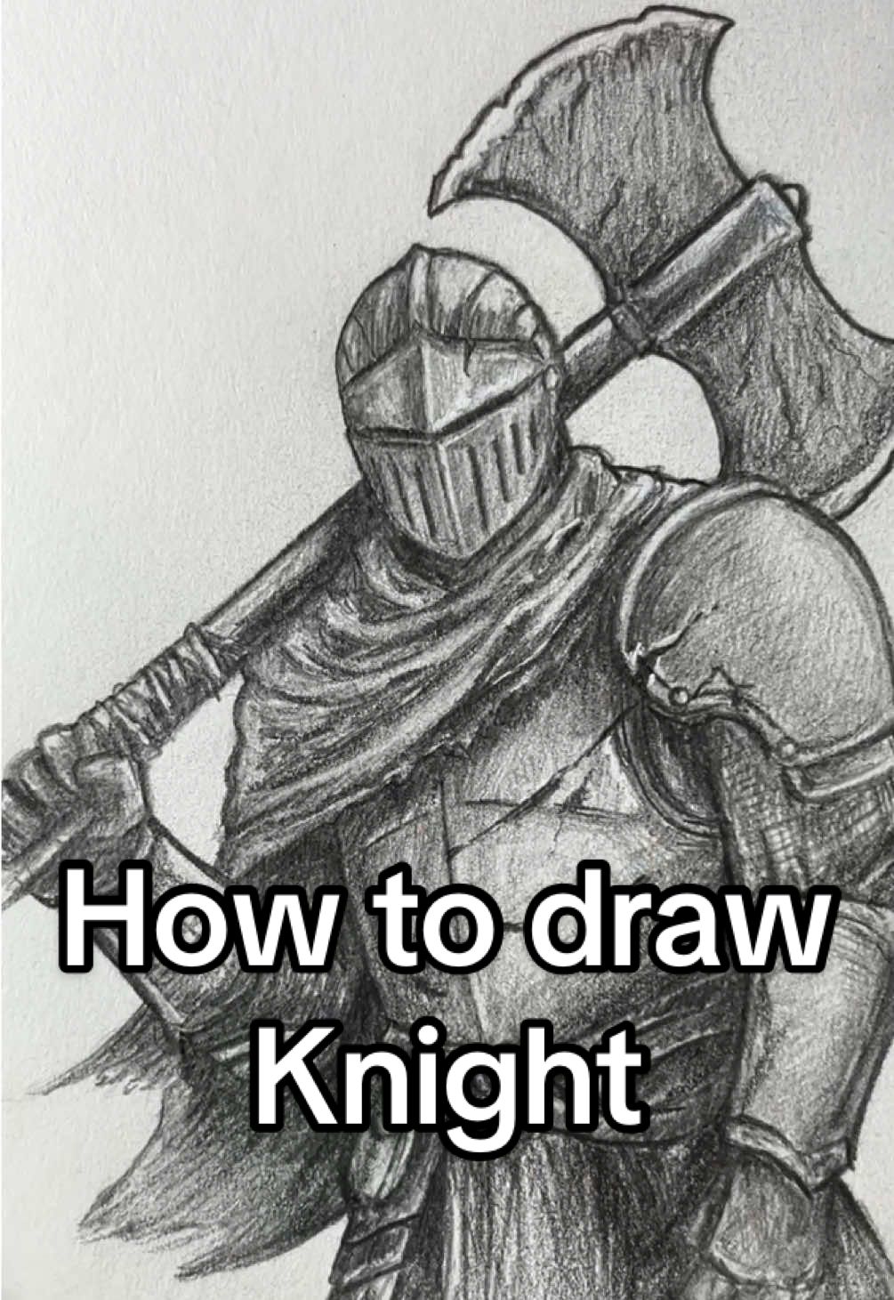 How to draw a Dark Fantasy Knight! Who should I draw next? #art #artistsoftiktok #knight #darkfantasy #drawing how to draw a knight dark fantasy art drawing tutorial