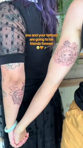 🌟sun & moon friendship flash tattoos 🌟 thank you so much melissa & amanda for your trust with these! i was so excited to tattoo this flash & even more to do them together like this :) 💌 i’m booking flash for the remainder of october! & i would love to do more like these too ❣️ — #bayareatattooartist #friendshiptattoo #bestietattoo #suntattoo #moontattoo     