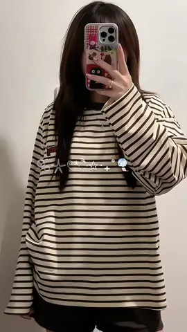 Áo Thun Tay Dài Sọc Ngang Thun Borip QC Long Sleeve Boxy AIMÉ Form Rộng Cổ Tròn 