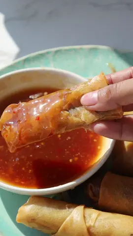 Crispy fried spring rolls that are better than takeout!  #FoodTok #takeout 