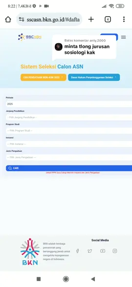 Membalas @anty.2000  _REKRUTMEN CPNS 2024 PRODI S-1 SOSIOLOGI_ (Bagian instansi sengaja dikosongkan agar terlihat instansi mana saja yang membuka kesempatan di CPNS 2024 sesuai dengan prodi masing-masing). Catatan: ini hanya sebagai referensi ya teman-teman untuk memberikan gambaran saat pemilihan formasi nanti di tahun mendatang. Karena tahun 2025 tidak ada pembukaan CPNS, maka acuan diambil dari rekrutmen tahun 2024. Semangat terus, pejuang CPNS 2026! ✨ Semoga segala harapan dan doa kalian terkabul. Aamiin 🤲😇 #cpns #cpns2024 #cpns2026 #sarjana #sosiologi 