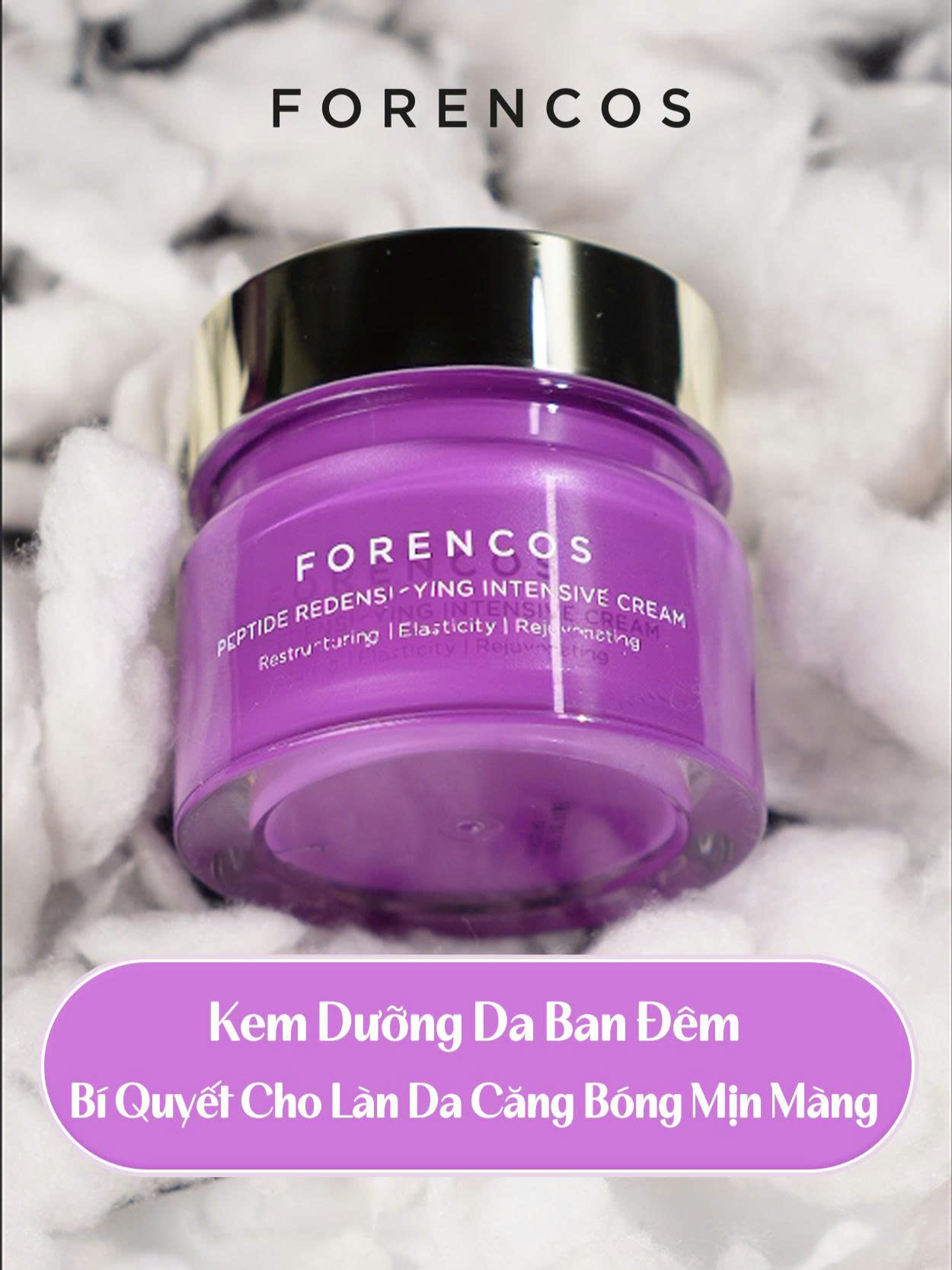 Bí quyết cho làn da mịn màng và căng bóng! #forencos #forencosvietnam #kemduongdabandem #peptide #duongam #skincare #forencoschinhhang