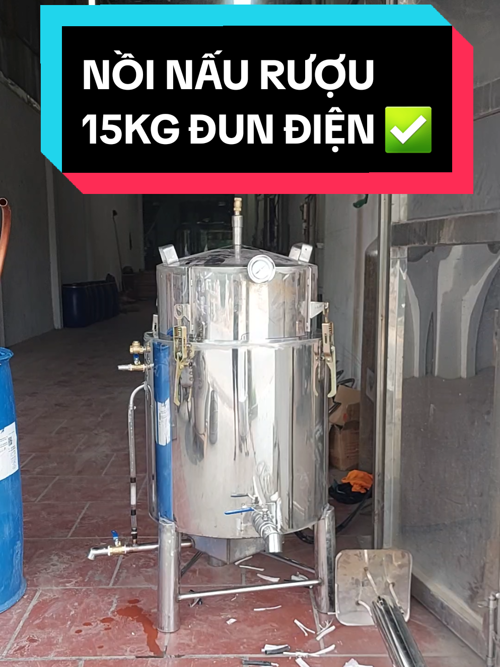 Nồi hơi nấu rượu bằng điện 15kg gạo lõi inox #noihoikhoadiem #lohoibepcui #lohoinauruou #tiktokv #tiktokvietnam 
