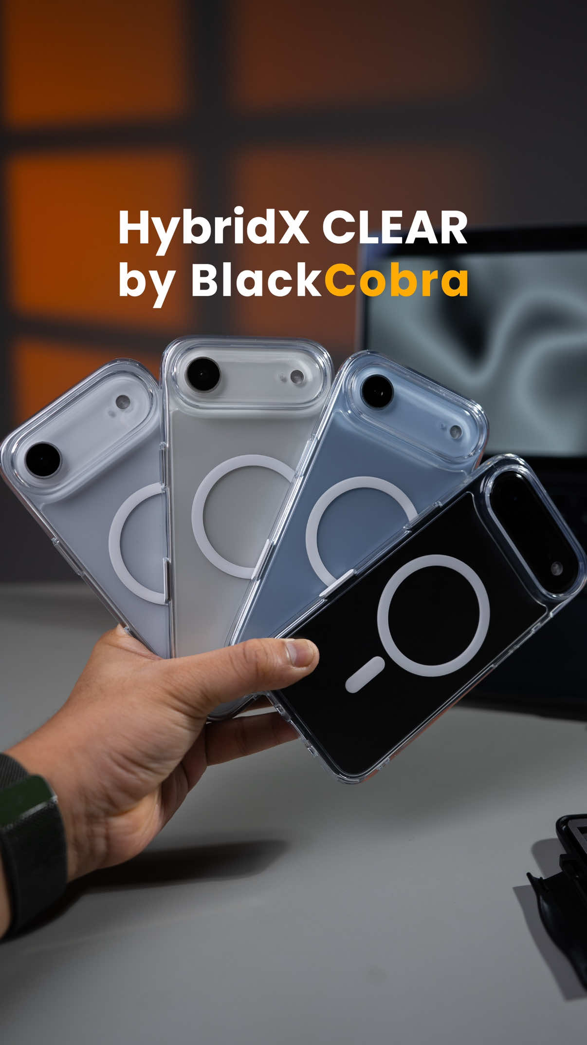 Iphone Air line up with hybridX clear edition. With frosted matte finishing #iphoneair #iphone17 #iphone17promax #iphone17pro #blackcobracase 