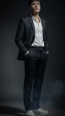 #geminiai prompt  Hands in Pockets - Relaxed Authority A hyper-realistic cinematic editorial portrait of the uploaded person (preserve face 100%). He stands tall in all dark moody studio, surrounded by soft drifting smoke under a dramatic spotlight.Outfit:Fit slate-black luxury suit with fit-leg trousers, paired with a slightly unbuttoned white silk shirt. Both hands tucked casually in pockets, shoulders relaxed, confident expression, head tilted slightly upward. #ai #foruyou #fypシ゚viral🖤tiktok 