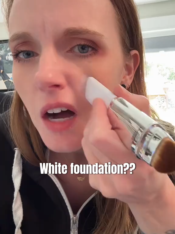 White foundation stick?! #foundation #foundationhack #foundationstick #makeup #beauty