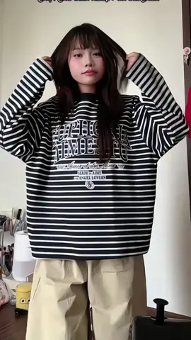 Áo Thun Tay Dài Sọc Ngang Thun Borip QC Long Sleeve Boxy AIMÉ Form Rộng Cố Tròn 