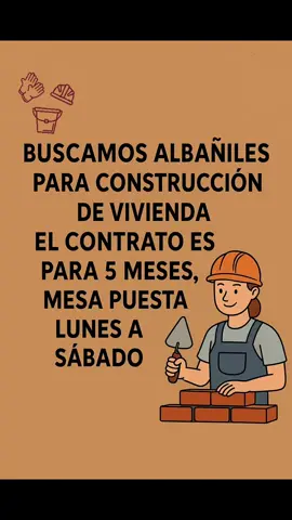 se solicita albañiles en construcción 😊 Si estás buscando empleo, postúlate a través del enlace en mi perfil. #Trabajo #Empleo #construccion #paratiiiiiiiiiiiiiiiiiiiiiiiiiiiiiii #fyp 