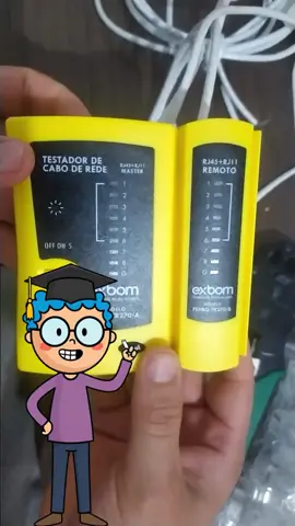 Testador de cabo de rede(rj46) e Testador de cabo de telefone (rj11) - Como testar um cabo de rede? #gadget #caboderede #rj45 #testadordecaborede 