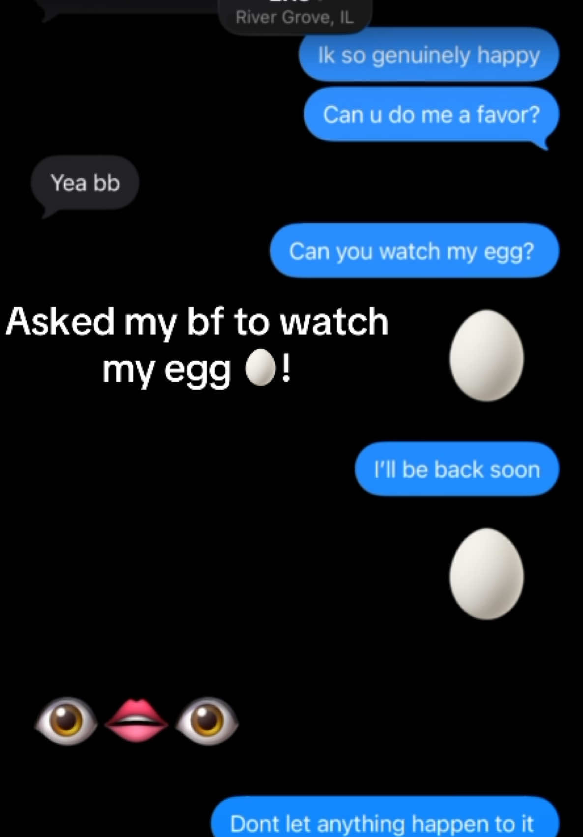 Asked my bf to watch my egg 🥚 #eggchallenge #boyfriend #funny #prank #bfprank 