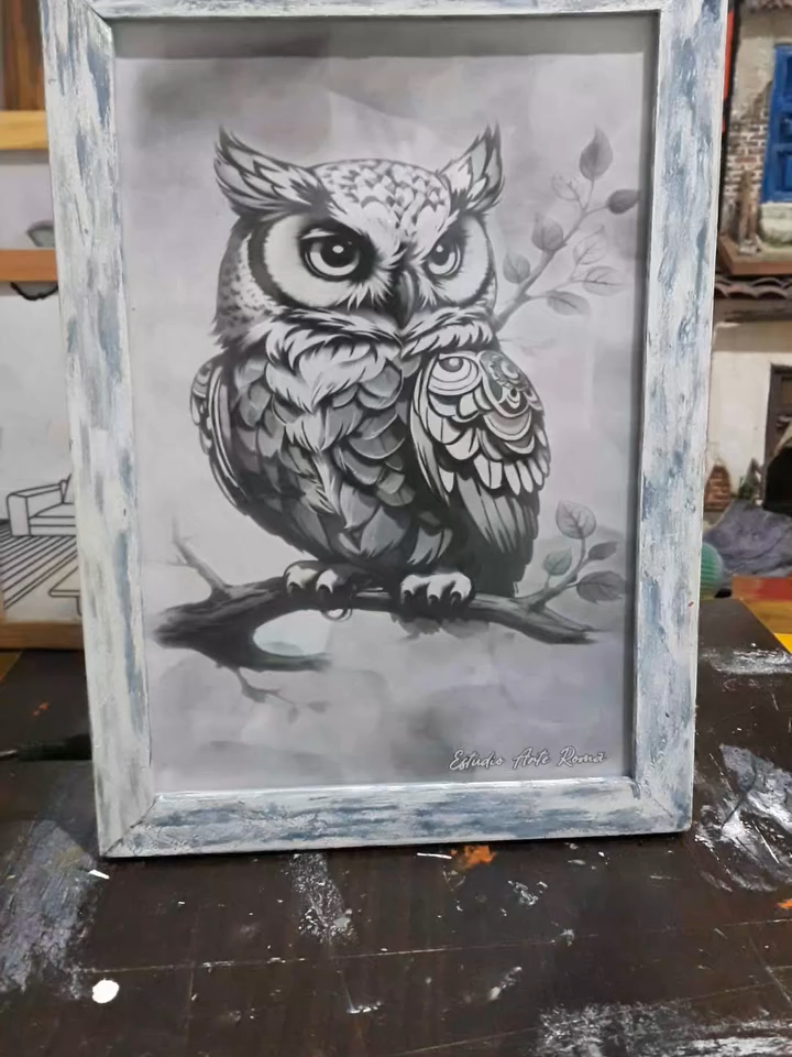 Arte em Preto e Branco Com Efeito Colorido na Luminária Artista: Claudio Calixto
