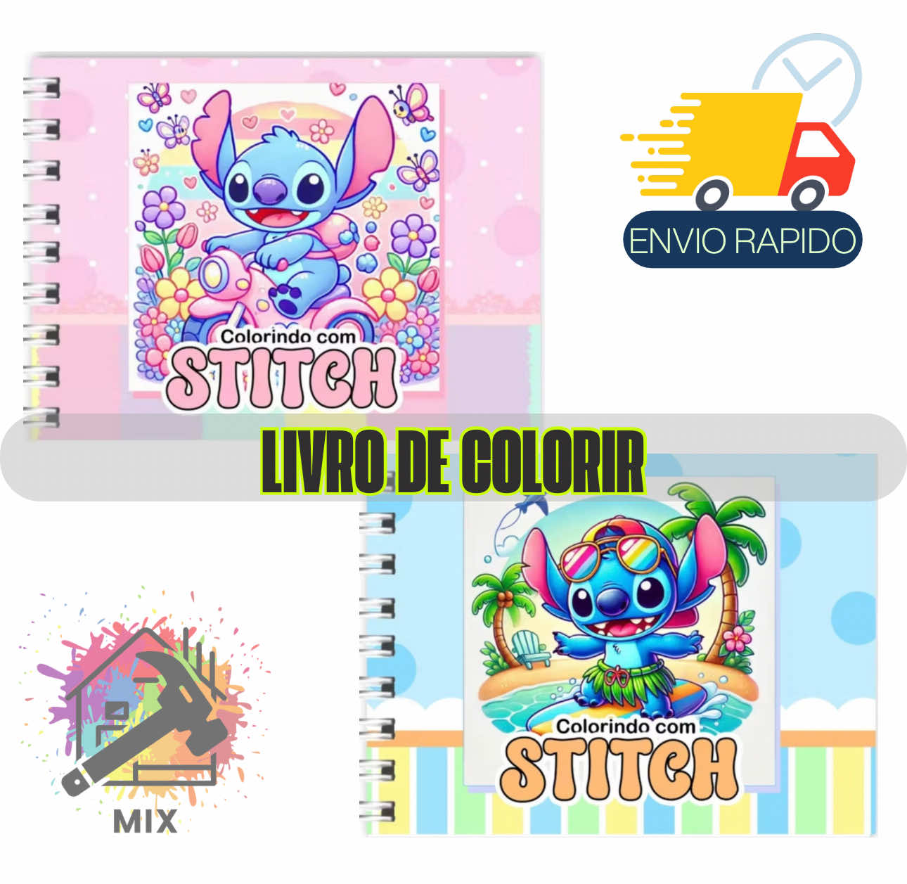 🖍️💙 Momentos de diversão e relaxamento! Livro de colorir do Stitch – perfeito para toda família. 👉 Garanta já o seu e solte a imaginação! 🌈 #livrodecolorirdisney #livrodecolorir #stitch 