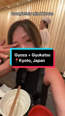 Best appetizer & main, but both giving main character energyyy #JapanEats #mukbang #kyoto #GyozaChaochao #Gyukatsumotomura