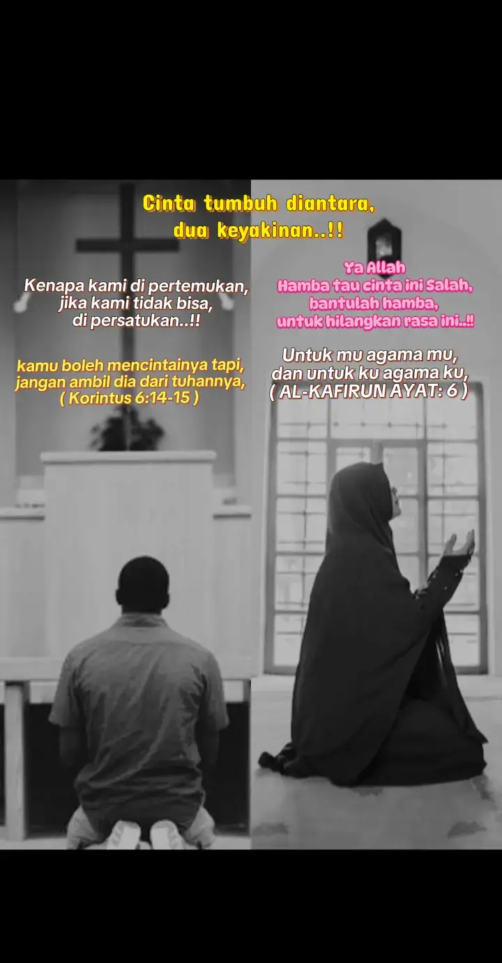 cinta tumbuh diantara dua hati, yang berbeda keyakinan..!! #cintabedaagama #cintabedakeyakinan #jalurlangit #kekuatandoa #fypシ゚viral🖤tiktok 