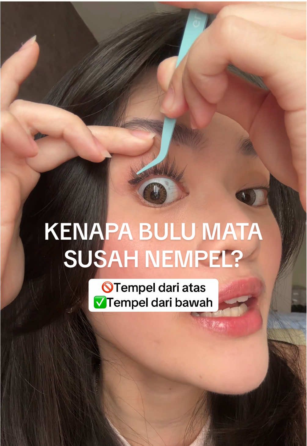 Kalo sampe kalian bilang nempelnya susah, fix salahnya di kalian sih guys tbh🤡 ini  kesalahan yang sering kalian lakuin, semoga membantu #glamfixid #glamfixwinkera #clusterlashes #bulumata #tanpalem 
