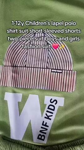 1-12y Children's lapel polo shirt suit short-sleeved shorts two-piece suit boys and girls fashion suit ❤️✨️#buynow #follower #tiktokviral #kidsterno #affiliatemarketing 