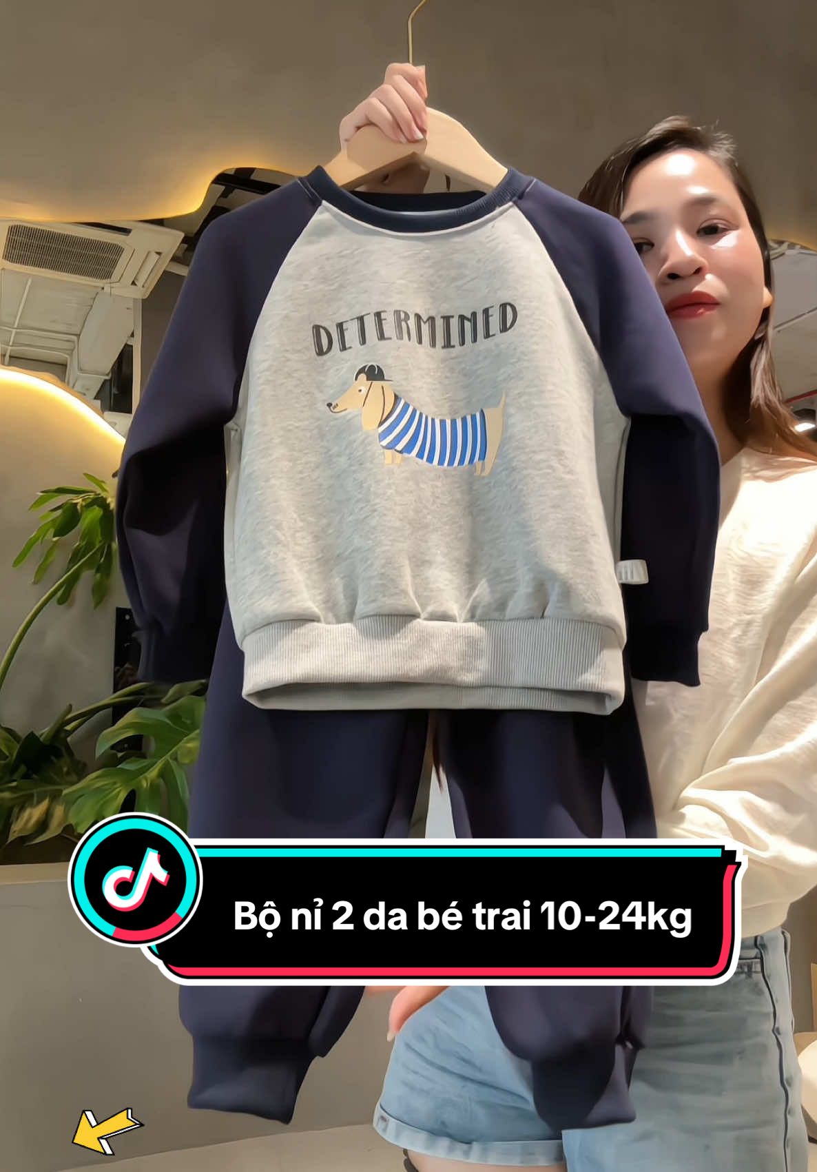 Bộ nỉ in hình chó Cún chất vải nỉ 2 da dày dặn không bai xù phối 2 màu cho bé trai mặc nhà, đi học đi chơi 10-24kg. #megaoreview123 #quanaotreem #bobetrai #setbobetrai #bonibetrai 