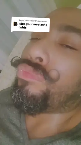Replying to @tiredbuttI've never had someone refer to the curls as twirls.... so I ran with it. lol ut really thank you 🙏🏽 #mustache #mustachewax #deathgripmustachewax #twirl 