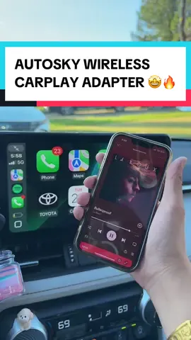 This is the easiest and best upgrade for any car!! #carplay #applecarplay #wirelesscarplay #carplayadapter #cartok 