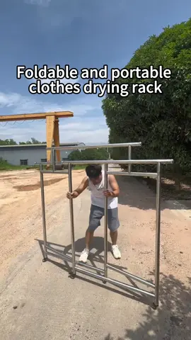 Stainless steel 304 drying rack, foldable with wheels#tiktok #Clothes #304 #Folding 