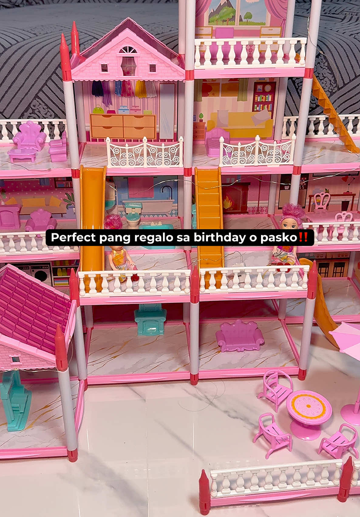 Perfect pang regalo sa birthday o pasko‼️ Big Castle Dollhouse for Kids! Doll Hoouse for Kids! #dollhouse #toysforkids #kidstoys #giftideas #giftideasforkids 