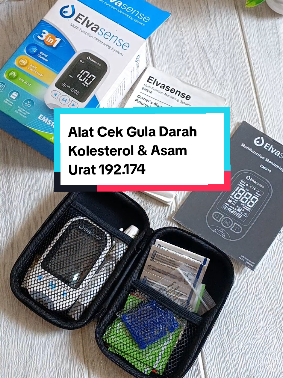 Elvasense Alat 3in1 Untuk Cek Gula Darah, Kolesterol & Asam Urat 🥰 #modalkontendoang  #elvasense #alat3in1 #cekkolesterol #cekguladarah 