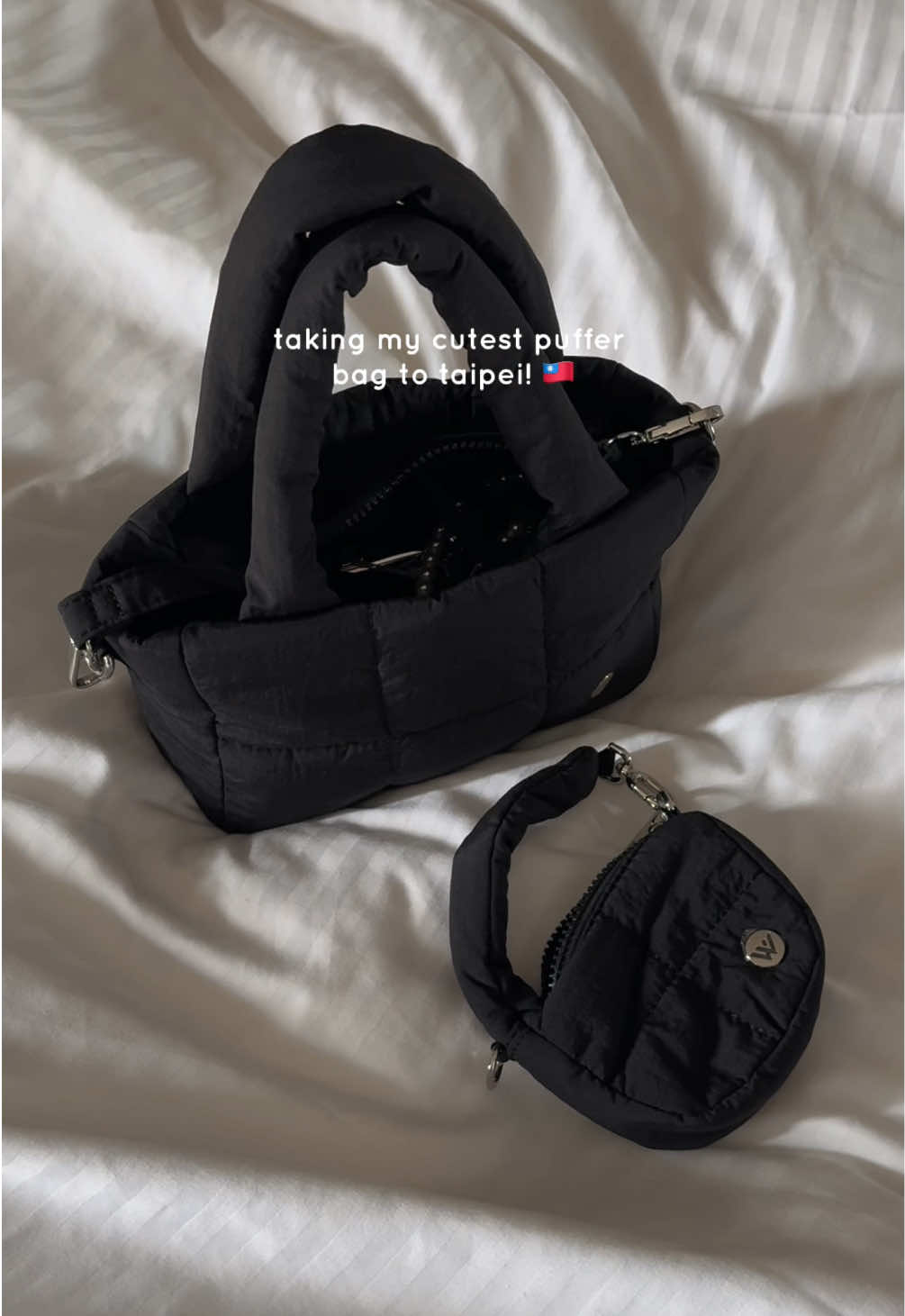 taking my cutest puffer bag to taipei ✨🇹🇼 @WESTBRONCO.PH #westbroncopufferbag #pufferbag #pufferbagstyle #minibag #westbronco 