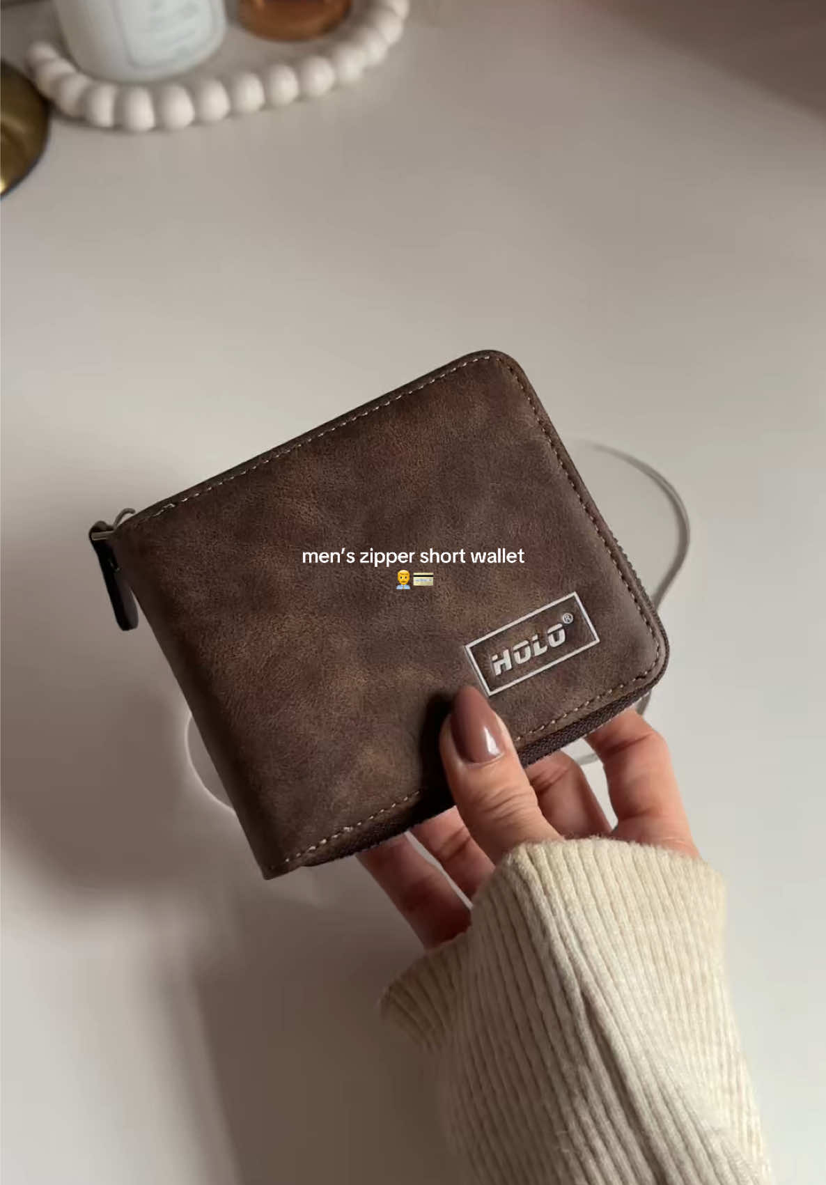just found the perfect wallet for him 👨‍💼✨ #menswallet #leathershortwallet #zipperwallet #koreanmenswallet #shortwallet