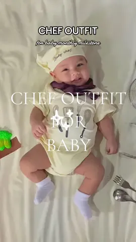 Outfit for baby's monthly milestone #chefbaby #outfitforbaby #chefoutfit #fyp 